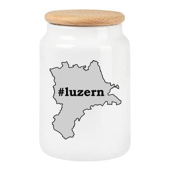 LU Lucerne - Boîte à biscuits avec couvercle en bois - blanc - Devant