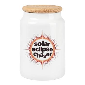 Solar eclipse chaser - Keksdose mit Holzdeckel - Weiß - Vorne