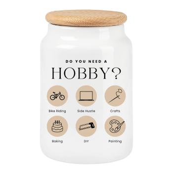 Hobby-Modus an - Keksdose mit Holzdeckel - Weiß - Vorne