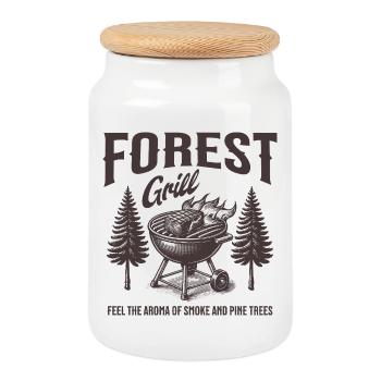Forest Grill Holzaromen - Keksdose mit Holzdeckel - Weiß - Vorne