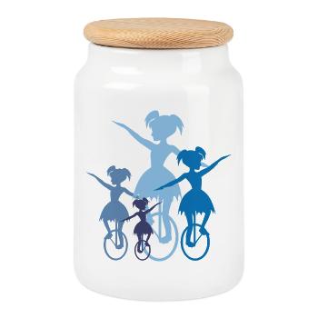 Unicycle | Unicycling Freestyle - Cookie Jar with Wooden Lid - white - Front
