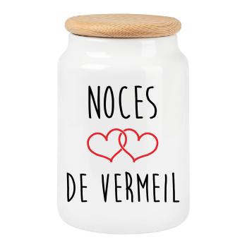 Vermeil wedding 45 years of marriage - Cookie Jar with Wooden Lid - white - Front