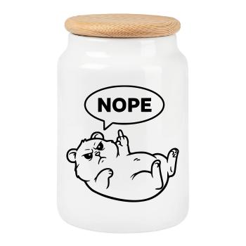 Résumé du doigt d’honneur du hamster - Boîte à biscuits avec couvercle en bois - blanc - Devant