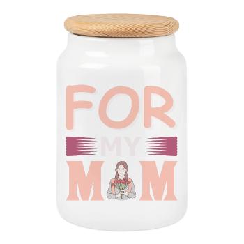 Beste Mama aller Zeiten Geschenkhemd für meine Mutter - Keksdose mit Holzdeckel - Weiß - Vorne