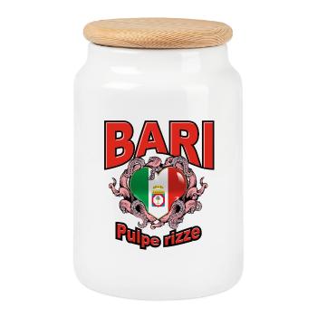 Bari-Herz von Apulien - Keksdose mit Holzdeckel - Weiß - Vorne