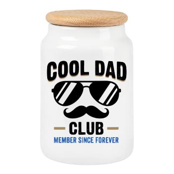Cool Dad Club, Funny Father's Day Dad Shirt - Cookie Jar with Wooden Lid - white - Front