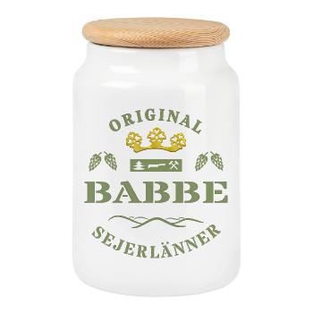 Sejerlaenner Babbe Siegerländer Sire Siegerland - Cookie Jar with Wooden Lid - white - Front