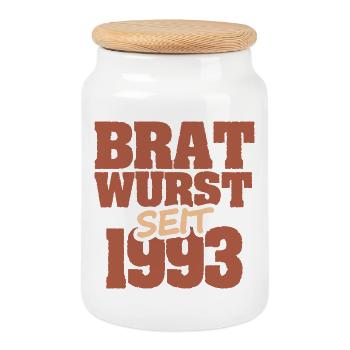 Grillen 1993 - Keksdose mit Holzdeckel - Weiß - Vorne