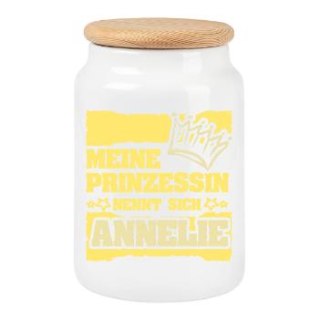 Spruch Annelie - Keksdose mit Holzdeckel - Weiß - Vorne