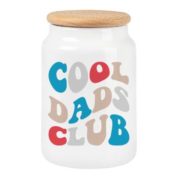 Cool Dads Club Retro Typo - Keksdose mit Holzdeckel - Weiß - Vorne