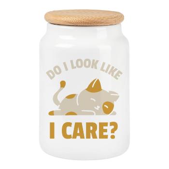 Do I Look Like I Care? - Cookie Jar with Wooden Lid - white - Front