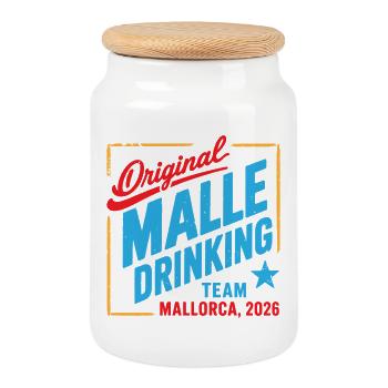 Équipe de Boisson Malle 2026 Majorque 2026 - Boîte à biscuits avec couvercle en bois - blanc - Devant