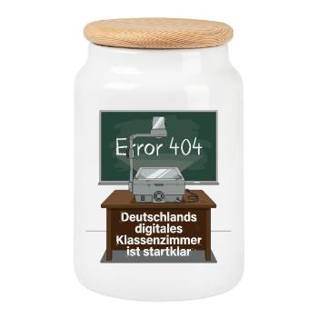 Germany's digital classroom is ready to go - Cookie Jar with Wooden Lid - white - Front