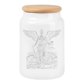 Ange Gardien de la Mer - Boîte à biscuits avec couvercle en bois - blanc - Devant