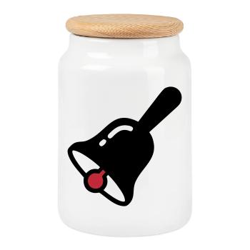 Sonnerie de cloche de l’école Rétro - Boîte à biscuits avec couvercle en bois - blanc - Devant