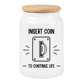 Insérer une pièce pour continuer à vivre dans le rétro gaming - Boîte à biscuits avec couvercle en bois - blanc - Devant