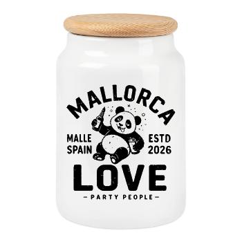 Malle 2026 Fête Peuples Malle Love - Boîte à biscuits avec couvercle en bois - blanc - Devant
