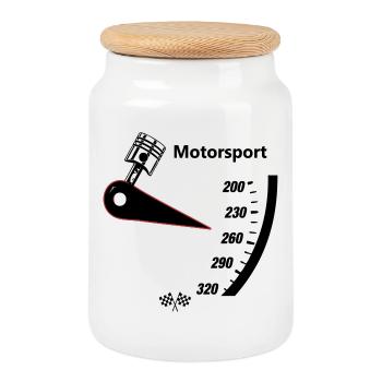 Motorsport Tacho - Keksdose mit Holzdeckel - Weiß - Vorne