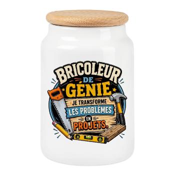 Bricoleur Génie Projets - Boîte à biscuits avec couvercle en bois - blanc - Devant