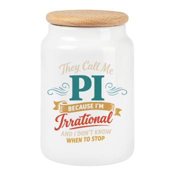 They Call Me Pi Because I'm Irrational Math Desig - Cookie Jar with Wooden Lid - white - Front