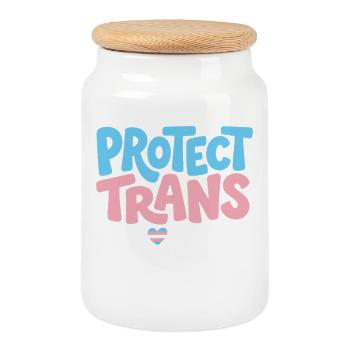 Pride Month LGBT – Schütze trans Kinder - Keksdose mit Holzdeckel - Weiß - Vorne
