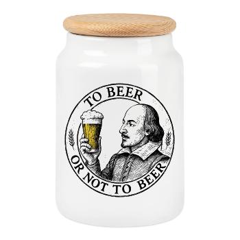 To beer or not to beer - Boîte à biscuits avec couvercle en bois - blanc - Devant