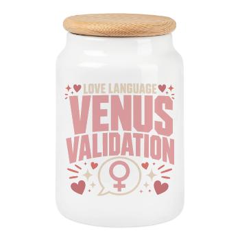 Venus sign Venus astrology - Cookie Jar with Wooden Lid - white - Front