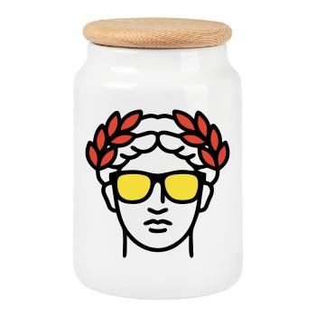 Römische Statue Sonnenbrille Antike Kunst - Keksdose mit Holzdeckel - Weiß - Vorne
