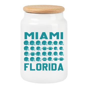 Miami Florida Football Shield - Keksdose mit Holzdeckel - Weiß - Vorne