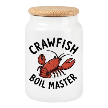 Crawfish Boil Master Lustige Männer Crawfish - Keksdose mit Holzdeckel - Weiß - Vorne