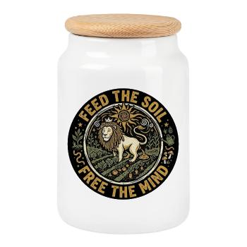 Nourrir le sol reggae - Boîte à biscuits avec couvercle en bois - blanc - Devant