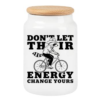 Dicton du vélo raton laveur - Boîte à biscuits avec couvercle en bois - blanc - Devant