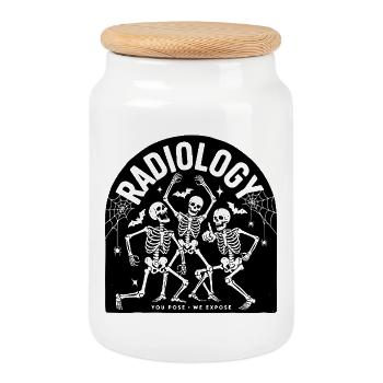 Radiologie Humor - Keksdose mit Holzdeckel - Weiß - Vorne