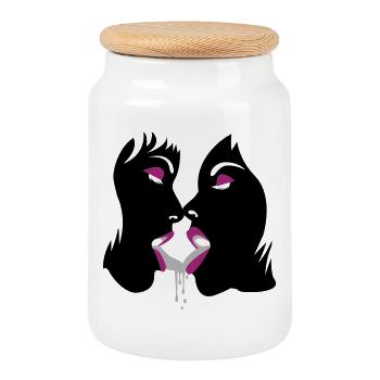 fluffy girls - Keksdose mit Holzdeckel - Weiß - Vorne