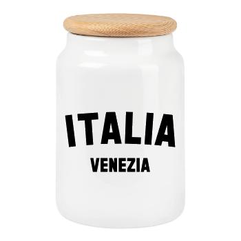 VENICE - Cookie Jar with Wooden Lid - white - Front