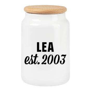 Lea est 2003 - Keksdose mit Holzdeckel - Weiß - Vorne
