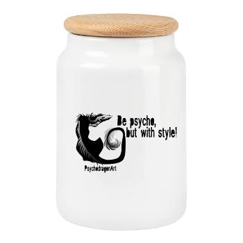 Psycho style - Cookie Jar with Wooden Lid - white - Front