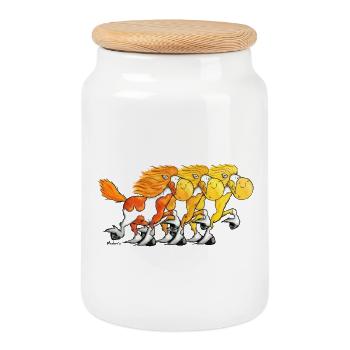 Cheval Islandais – Chevaux Islandais - Boîte à biscuits avec couvercle en bois - blanc - Devant