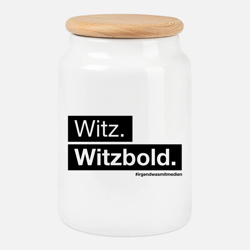 Witz. Witzbold. - Keksdose mit Holzdeckel - Weiß