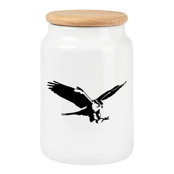 faucons - Boîte à biscuits avec couvercle en bois - blanc - Devant