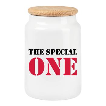 The Special One - Keksdose mit Holzdeckel - Weiß - Vorne