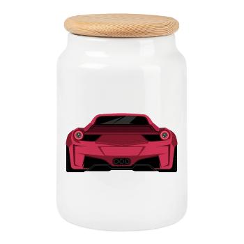 Rocket Bunny Liberty Walk Super Car Car Car Car Speed - Boîte à biscuits avec couvercle en bois - blanc - Devant