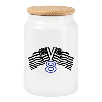 V8, muscle car, garage, voiture, tuning, États-Unis(25) - Boîte à biscuits avec couvercle en bois - blanc - Devant