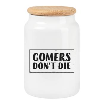 Gomers don’t - Boîte à biscuits avec couvercle en bois - blanc - Devant
