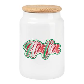 sticker Italy sticker Italy Aufkleber Italien - Cookie Jar with Wooden Lid - white - Front