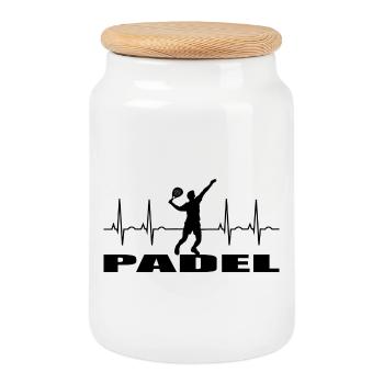 Padel - Keksdose mit Holzdeckel - Weiß - Vorne