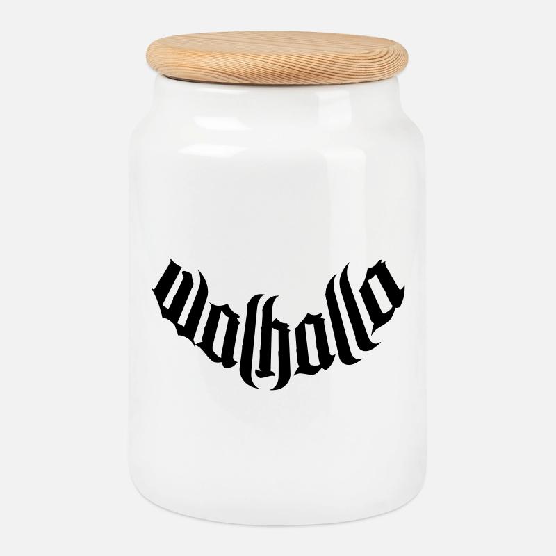 walhalla vikings viking sticker wikinger sticker - Keksdose mit Holzdeckel - Weiß