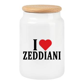 T-Shirt Io amo Zeddiani T-Shirt Sardinien - Keksdose mit Holzdeckel - Weiß - Vorne