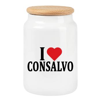 T-shirt I love Consalvo t-shirt gift idea - Cookie Jar with Wooden Lid - white - Front