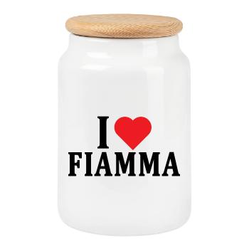 t-shirt I love Flame t-shirt gift idea - Cookie Jar with Wooden Lid - white - Front